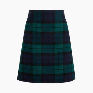 J. CREW - Wool-blend Mini Skirt - Black Watch Plaid - Size 2 - NWT